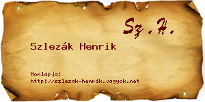 Szlezák Henrik névjegykártya