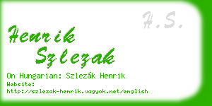 henrik szlezak business card
