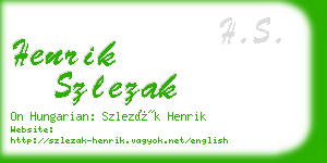 henrik szlezak business card